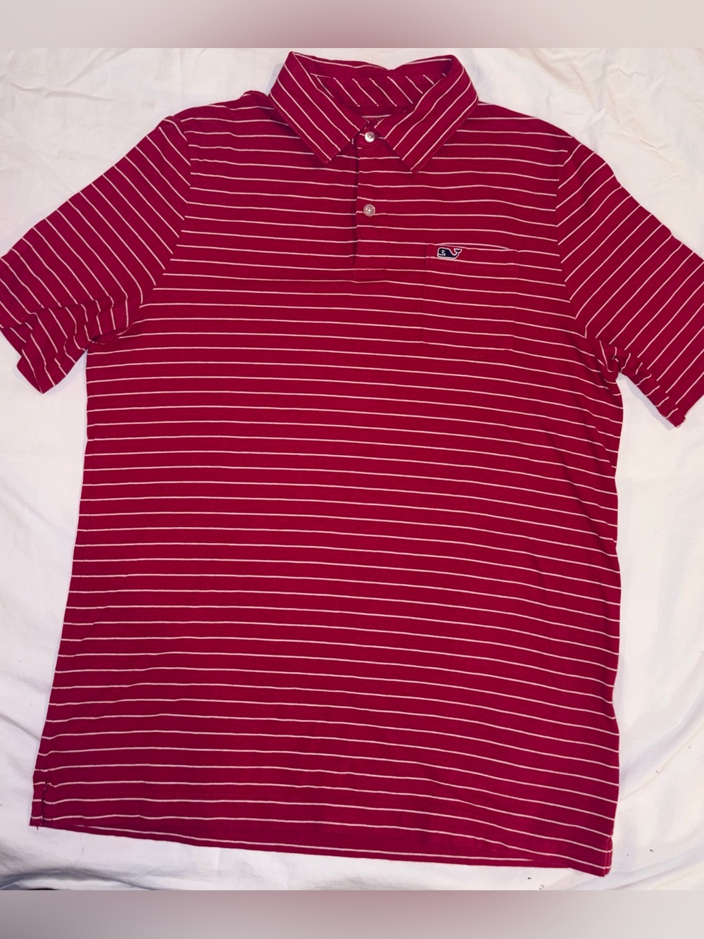 Vineyard Vines classic red stripe polo Sz Youth XL EUC smoke free home